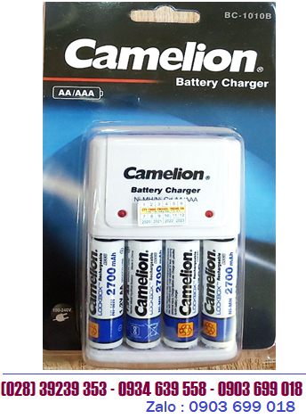 Camelion BC-1010 _Bộ sạc pin BC-1010 kèm 4 pin sạc Camelion NH-A2700LBP2 (AA2700mAh 1.2v)